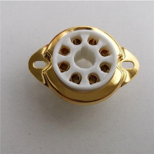 4pcs ceramic tube socket 8MPC1-G golden foot PCB for KT88 6550 EL34 tube amplifier