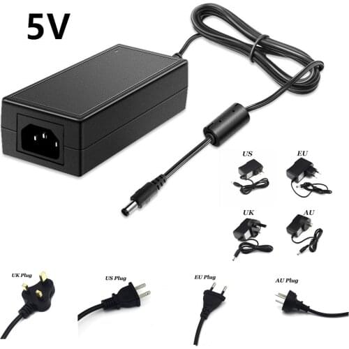 5V AC DC Power Supply Adapter 100V~240V AC with 5.5x2.1mm Plug for LED Strip Cameras Wireless Router LCD Monitor LED Driver
