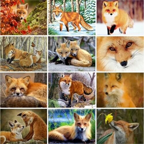 Diamond Painting 5D Fox Cross Stitch Diamond Embroidery Animals Rhinestones Art Mosaic Sale Hobby Gift Home Decor