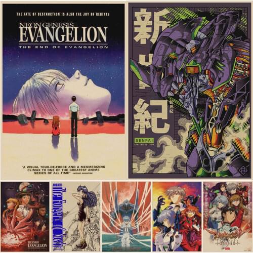 Classic Japanese Anime Wall Art Canvas Painting Evangelion Posters and Prints Boys Room Home Wall Decoration Picture Cuadros