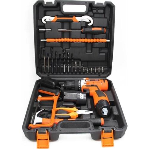 Free shipping Hardware Household Tool Set Lithium electric drill Electric Tool Hardware Electrical Maintenance Tool set Suitcase