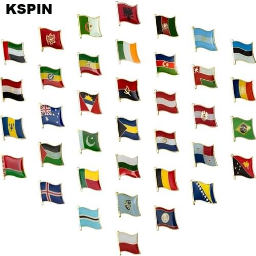 Flag Pins Country Flag Badge Flag Brooch National Flag Lapel Pin International Travel Pins Collections 10Pcs