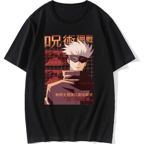 Tshirt Jujutsu Kaisen Print Fashion Short Sleeve T shirt Graphic Harajuku Cool Cartoon Anime Casual T-shirt Male Streetwear Tops