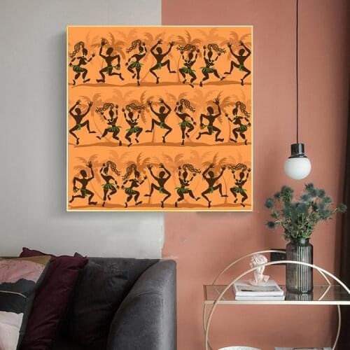 Cuadros Tribal Art Paintings African Women Dancing Oil Painting on Canvas Posters Print For Living Room Home Decoration Pictures