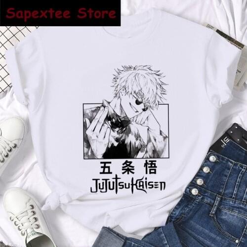 Hot Japanese Anime Jujutsu Kaisen T Shirt Women Kawaii Yuji Itadori Tshirt Gojo Satoru Graphic Top Tees Fashion T-shirt Female