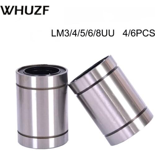 4/6pcs LM3UU LM4UU LM5UU LM6UU LM8UU Linear Ball Bearing Linear Bushing CNC parts Linear Bearings 3-8mm 2020 Brand New