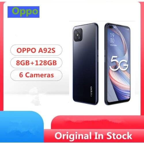 DHL Fast Delivery Oppo A92S 5G Cell Phone Mediatek 800 Android 10.0 6.57" IPS 120hz 8GB RAM 256GB ROM 6 Cameras Fingerprint