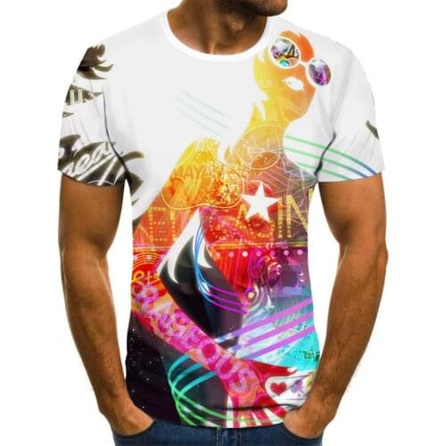 Mens 3D printed T-shirt, 3D vortex T-shirt, plaid casual top, three-dimensional T-shirt, round neck shirt, summer street wear