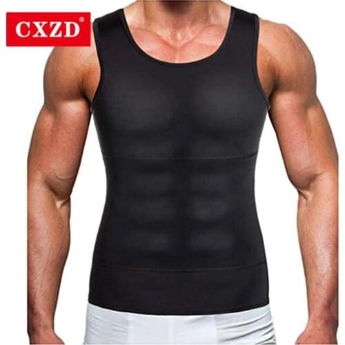 CXZD Men Compression Shirt Shapewear Slimming Body Shaper Vest Undershirt Weight Loss Tank Top