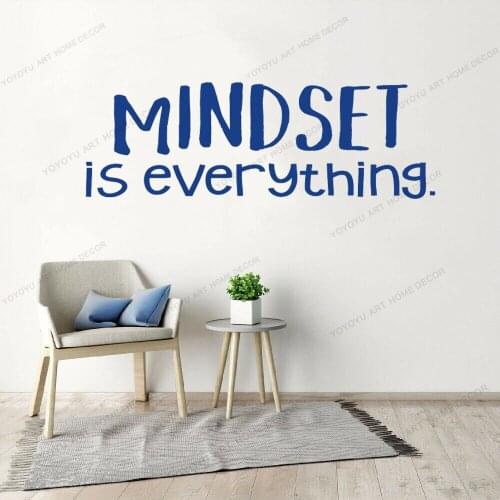 Mindset Is Everything Wall Sticker Team Work Design Motivational Quote Inspirational Wall Decal Office Decor Company mural CX935