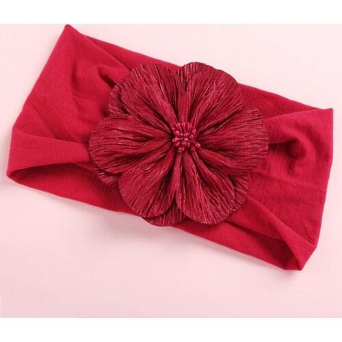 Nylon baby headband ONE SIZE fits all Baby headbands Baby girl Flower headband Infant hair bows New born Nylon Head wraps HB302S