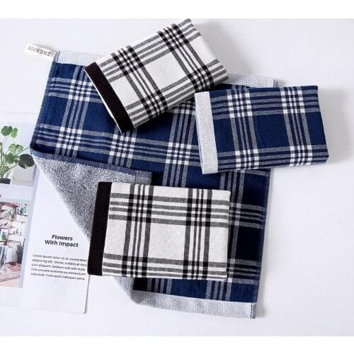 2pcs Plaid Stripe Handkerchiefs Men Pocket Hanky 100% Cotton Plain Pocket Towel Schoolboy Handkerchiefs 34 x 34cm