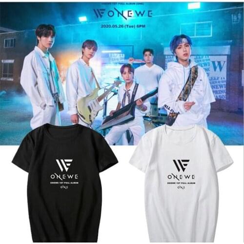 New Kpop ONEWE Cotton T-shirt 1st Full Album ONE Unisex short sleeve Tshirt casual men and women summer o-neck Tee