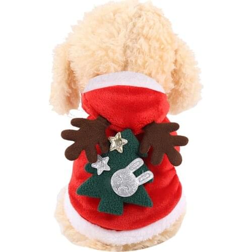 Dog Clothes Pet Dog Christmas Jacket Winter Warm Thick Cute Cartoon Dog Cloth Costume Dress apparel Puppy Kitten costume U3