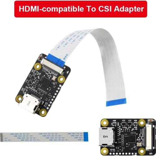 Raspberry Pi HDMI-compatible to CSI Adapter Board Support 1080p@30fps with FFC Cable Adapter for Raspberry Pi 4 Model B/3B+/3B