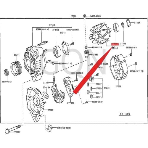 Bearing (for generator rotor) 1999-Toy ota YAR ISS TAR LET PAS EOC ORO LLA SED CEL ICA CRE SSI DA generator rear bearing