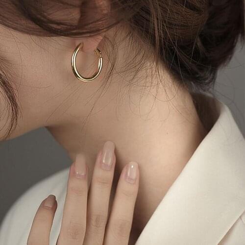 Simple Round Hoop Buckle Earrings For Women Birthday Party Gifts Net Hot Trend Fine Advanced Jewellery E630