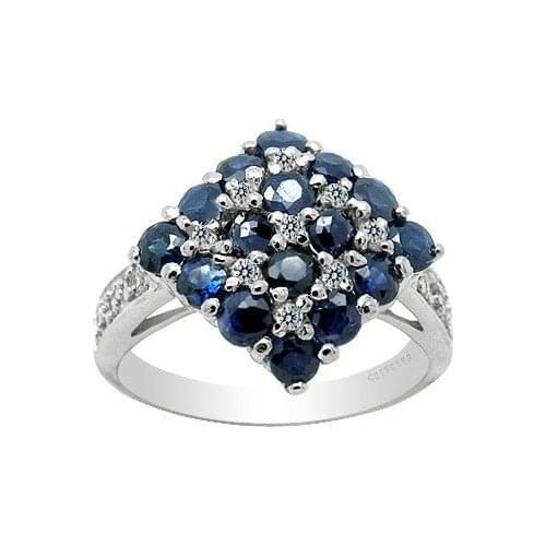 Luxury Sapphire Ring for Party 16 Pieces 2.5mm Natural Chinese Sapphire Silver Ring 925 Sapphire Jewelry