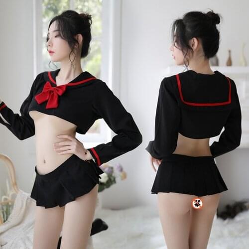 Sexy Uniform Student Cosplay Sailor Clothing Pleated Short Skirt Big Bow Uniform Sentiment Underwear Separate JK Clothing