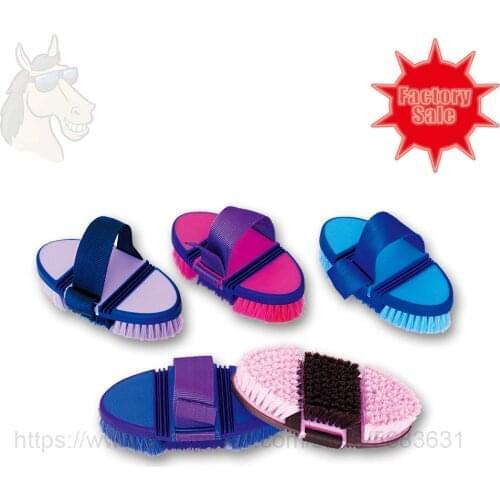 51 5030 Flex Body Brush Dual Color with Two Tone Color Bristle 18.5*9.5cm for Horse Body Grooming Brush Massage Brush Face Clean