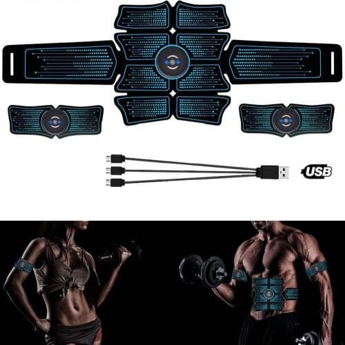 Body Abdominal Muscle Stimulator Trainer Massage Effective Fat Burning Easy Operate Home Fitness Gym Belt Exercise USB Charging