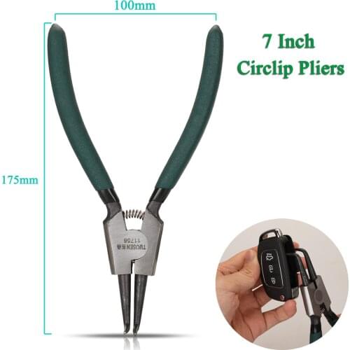 Bilchave 7 Inch Internal And External Curved Straight Circlip Snap Ring Pliers Repair Tool Car Key Opening Tool