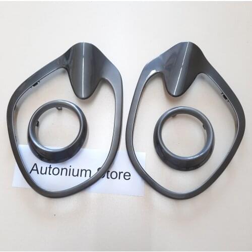 1 Set 4 Pieces Custom Titanium Color Console Side Air Grill Frame & Speaker Frame for Renault 2012-2019 Clio 4 - Lutecia