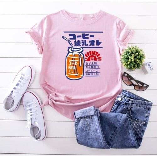 100% Cotton Summer Funny Womens T-shirt O-Neck Harajuku Orange Juice Top Casual Female T shirt Oversized Size S-5XL