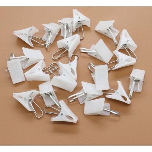 100pcs 50pcs Curtain Clip Window Hardware White Plastic Shower Curtain Clip Home Tools Accessories Curtain Installation E12020