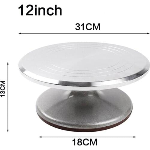12inch Baking tools aluminum alloy birthday cake turntable plastic stainless steel glass Cake stand craft turntable platform