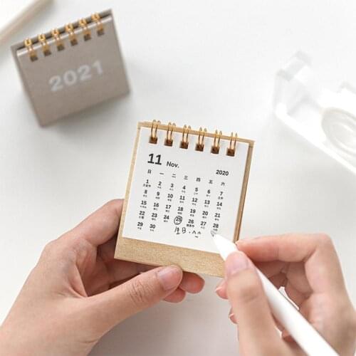 2021 Yearly Mini Desk Calendar Daily Schedule Coil School Agenda Planner Do List 63*70mm Calendar Office Supply For Student I0O5
