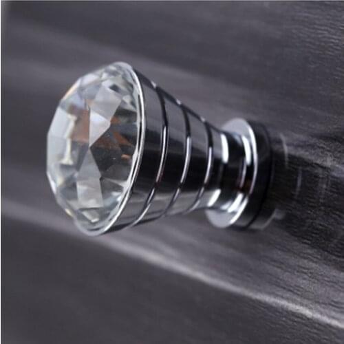32mm modern fashion crystal drawer shoe cabinet TV cabinet knob silver chrome kitchen cabinet cupboard bathroom cabinet handle