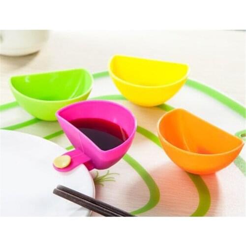 4Pcs/lot Assorted Salad Sauce Ketchup Dip Clip Cup Bowl Saucer Tableware Box for Tomato Sauce Sugar Kitchen Gadgets