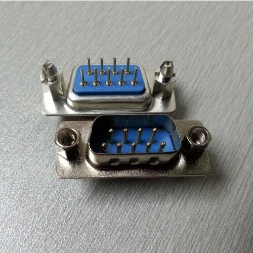 5PCS With fixed screw DP9 male PCB Mount serial port CONNECTOR Insert plate type D-Sub RS232 COM CONNECTORS 9pin FOR PCB