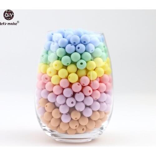 Lets Make Silicone Beads Candy Colors 50pc 9mm Sensory Baby Teether Balls Food Grade Infant DIY Nusring Jewelry Can Chew Beads