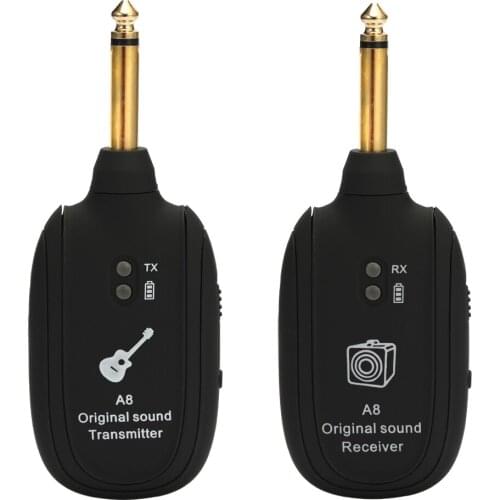 A8 UHF Wireless Guitar Transmitter Receiver Set 730mhz 50M Range for Electric Guitars Bass Violin