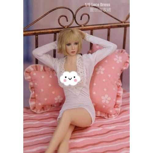 1/6th Female Soldier Accessories White Lace Dress Model for 12" Doll