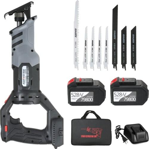 21V Brushless Reciprocating Saw Cordless Reciprocating Saw Electric Portable High Power Cutting Saw for Wood / PVC / Metal