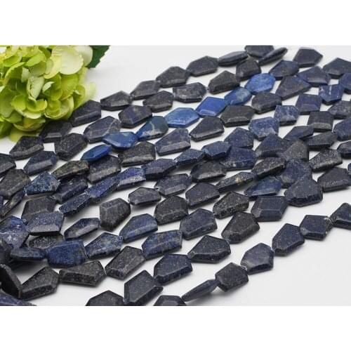 15-22x25-33x5-7mm Natural Original Lapis lazuli Stone Irregular Loose Beads 15.5"