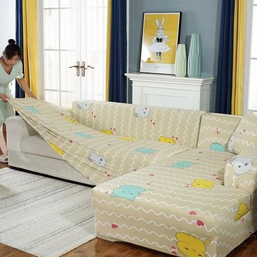 1/2/3/4 Seater L Shaped Sofa Cover for Living Room Elastic Furniture Couch Slipcover Chaise Longue Corner Sofa Cover Stretch