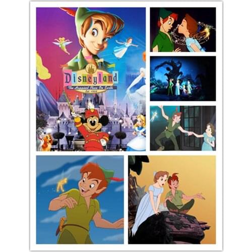 Disney 5D DIY Diamond Painting Peter Pan Full Circle Diamond Embroidery Exquisite Handmade Interior Wall Decoration Painting