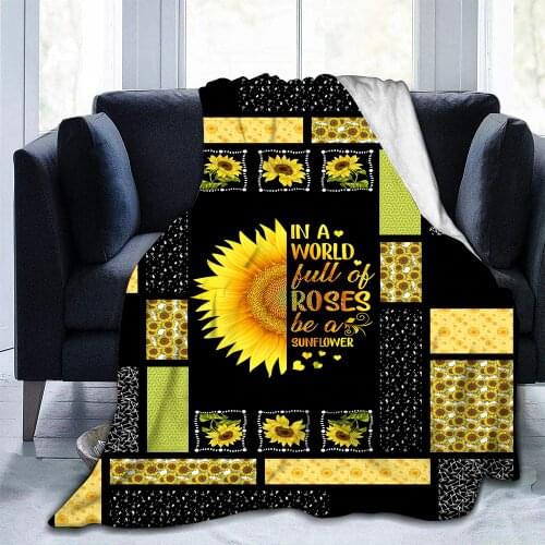 Sunflower Blanket Flannel Super Soft Lightweight Throw Blanket for Living Room Bedroom Couch Sofa Decor Adult Children Gift