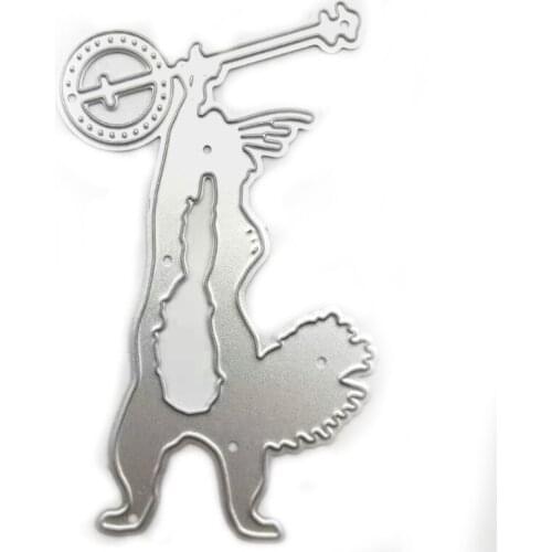 Metal Cutting Dies Cute Cartoon Animal Musician Embossing Script Die Stencils DIY Scrapbooking Cards Making Supplies