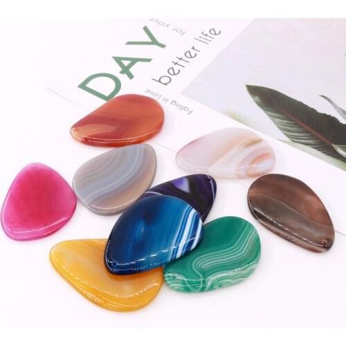 1pc mineral pendant tablets polished crystal-slice-stone crystal healing nature stone bracelet connector mens jewelry bead