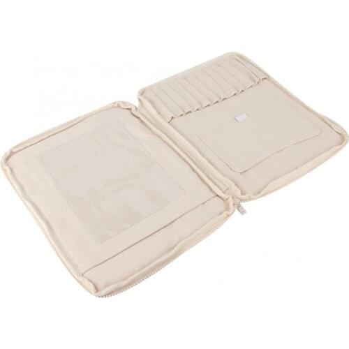 Beige Multifunction Large Capacity Brush Bag Artist Watercolor Draw Pen Oil Paint Roll Up Canvas Cases Holder Pouch Storage Bag