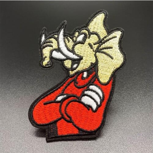 Elephant (Size:5.6x8.7cm) Iron On Patch Sewing On Embroidered Applique Fabric for Jacket Badge Clothes Stickers