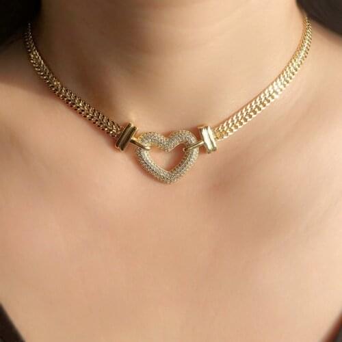 WENDYFO High Quality Crystal Heart Necklace For Women