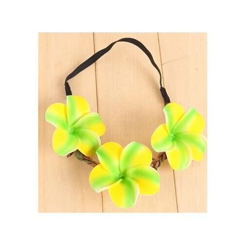 2016 Wholesale 10pcs/lot Bride Bohemian Plumeria Flower Headband Festival Wedding Floral Garland Hair Band Girl Hair Accessories