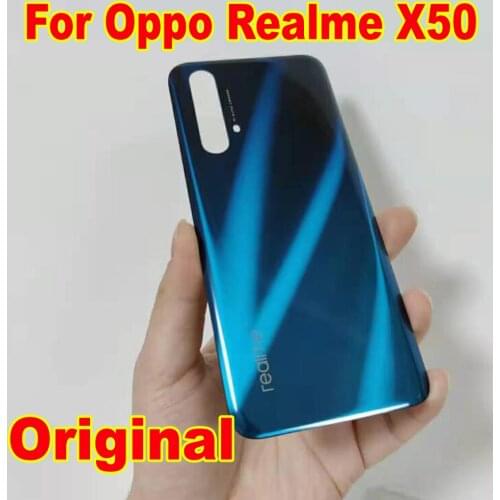 Original NEW 6.57" For Oppo Realme X50 X50m X50t Battery Back Cover Housing Door Rear Case Glass Lid with Adhesive Phone Shell