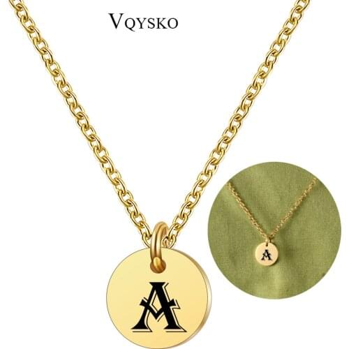 2021 Girls Initial Letter Necklace Alphabet Gold 26 Letters Stainless Steel Charm Necklaces Pendants For Women Jewelry Gifts